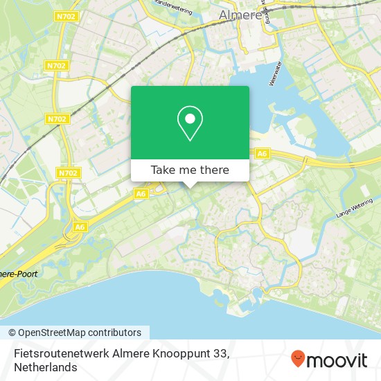 Fietsroutenetwerk Almere Knooppunt 33 kaart