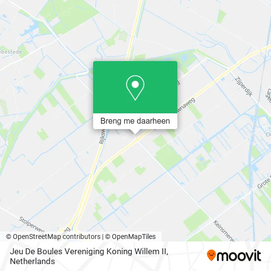 Jeu De Boules Vereniging Koning Willem II kaart