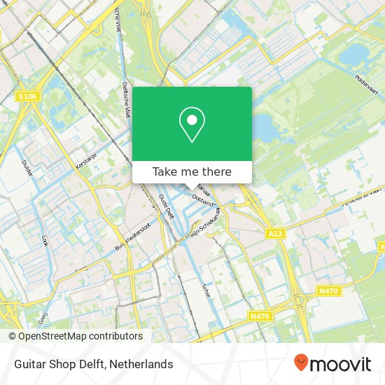 Guitar Shop Delft kaart