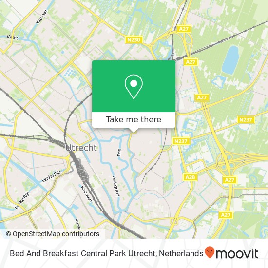 Bed And Breakfast Central Park Utrecht kaart