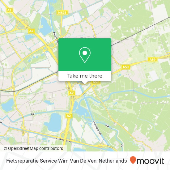 Fietsreparatie Service Wim Van De Ven kaart