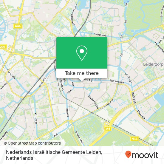 Nederlands Israëlitische Gemeente Leiden kaart