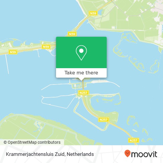 Krammerjachtensluis Zuid kaart