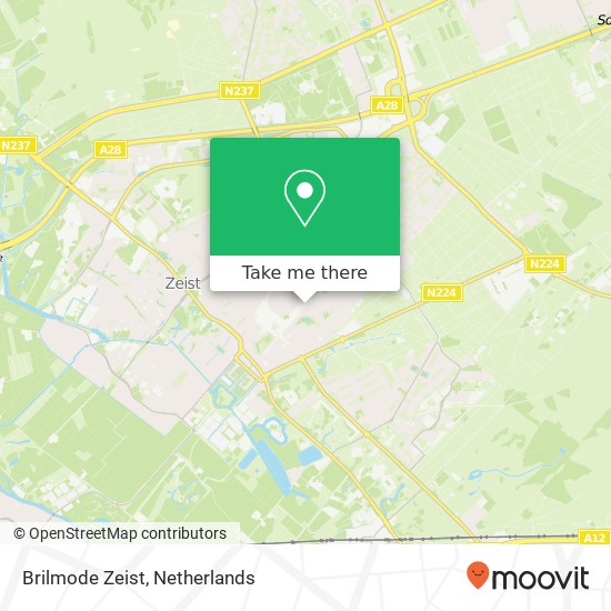 Brilmode Zeist kaart