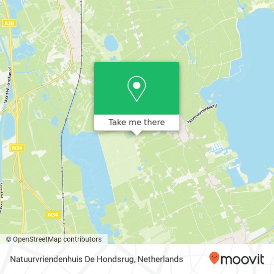 Natuurvriendenhuis De Hondsrug kaart