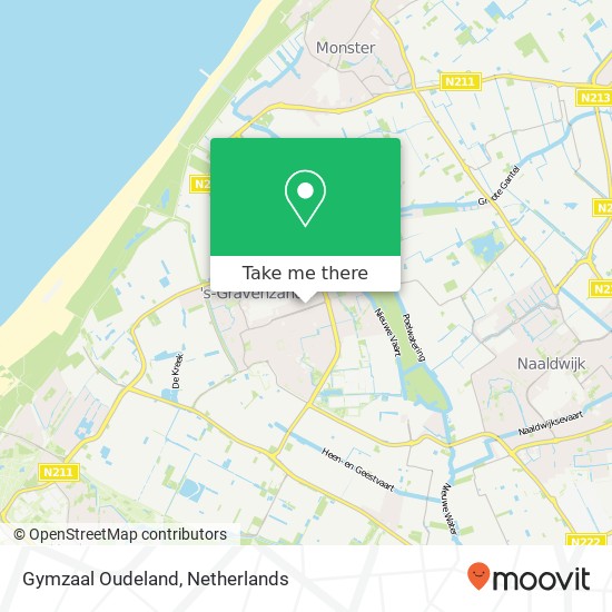 Gymzaal Oudeland kaart