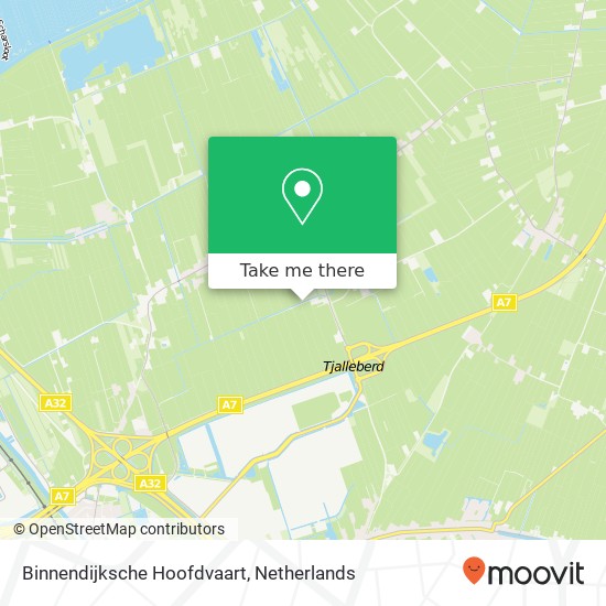 Binnendijksche Hoofdvaart kaart