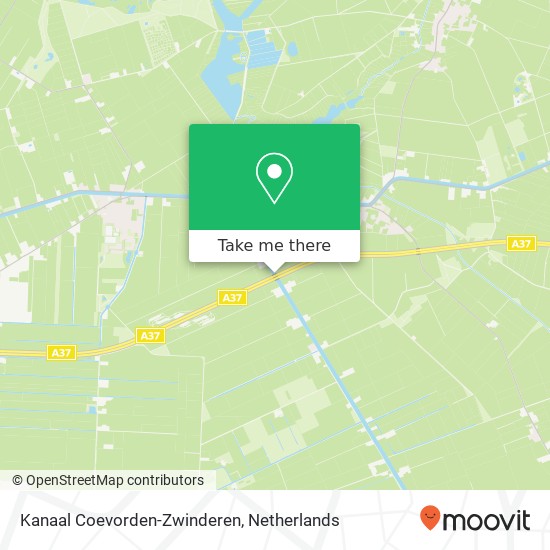 Kanaal Coevorden-Zwinderen kaart