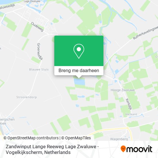 Zandwinput Lange Reeweg Lage Zwaluwe - Vogelkijkscherm kaart