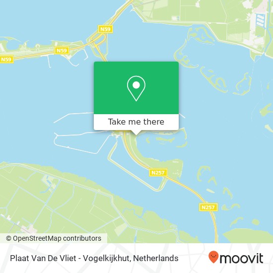 Plaat Van De Vliet - Vogelkijkhut kaart
