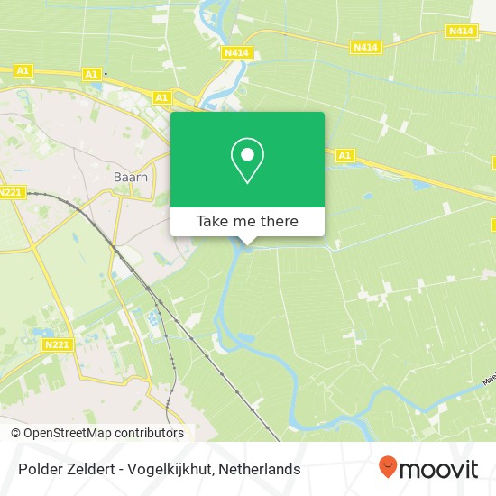 Polder Zeldert - Vogelkijkhut kaart