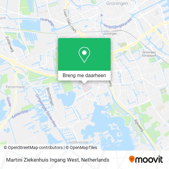 Martini Ziekenhuis Ingang West kaart