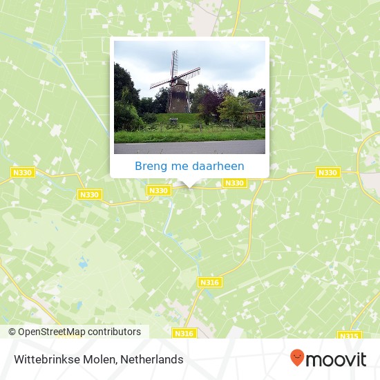 Wittebrinkse Molen kaart