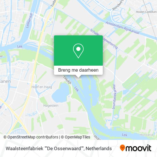 Waalsteenfabriek ""De Ossenwaard"" kaart