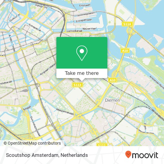 Scoutshop Amsterdam kaart