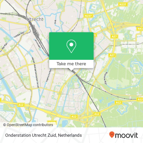 Onderstation Utrecht Zuid kaart