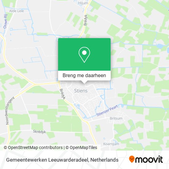 Gemeentewerken Leeuwarderadeel kaart