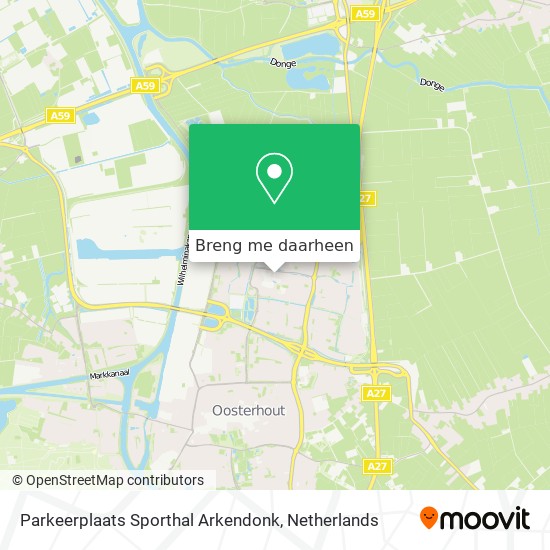 Parkeerplaats Sporthal Arkendonk kaart