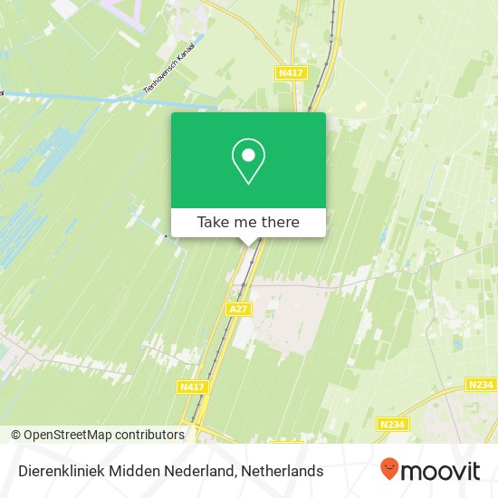 Dierenkliniek Midden Nederland kaart