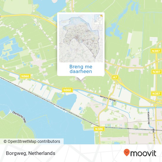 Borgweg kaart