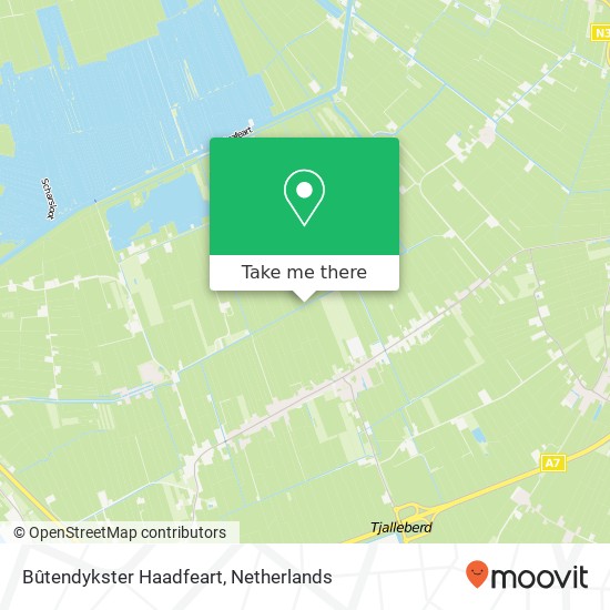 Bûtendykster Haadfeart kaart