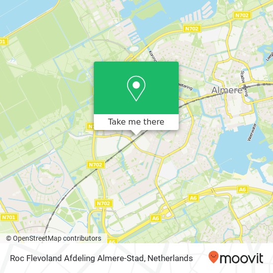 Roc Flevoland Afdeling Almere-Stad kaart