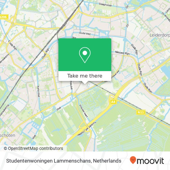 Studentenwoningen Lammenschans kaart