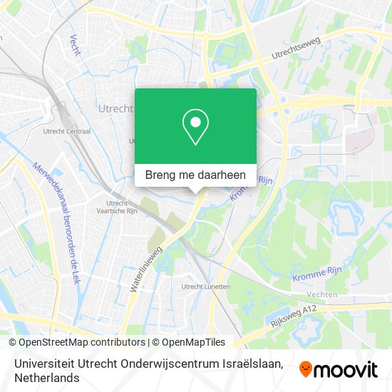 Universiteit Utrecht Onderwijscentrum Israëlslaan kaart