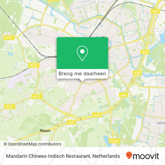 Mandarin Chinees-Indisch Restaurant kaart