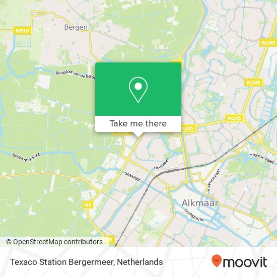 Texaco Station Bergermeer kaart