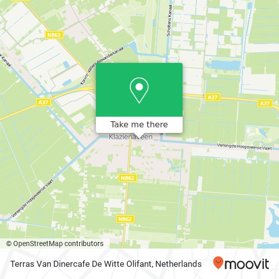 Terras Van Dinercafe De Witte Olifant kaart