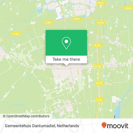 Gemeentehuis Dantumadiel kaart