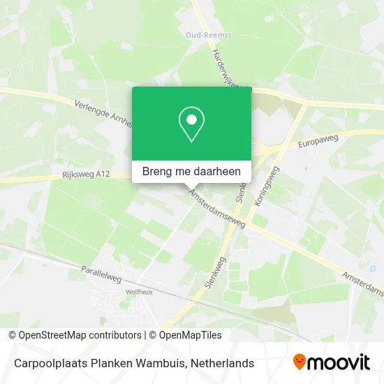 Carpoolplaats Planken Wambuis kaart