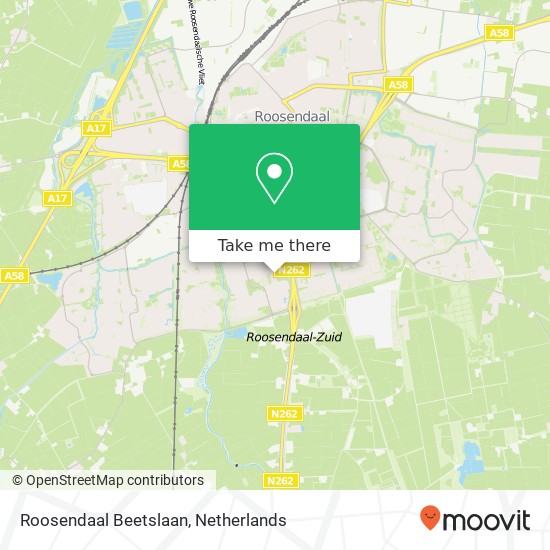 Roosendaal Beetslaan kaart