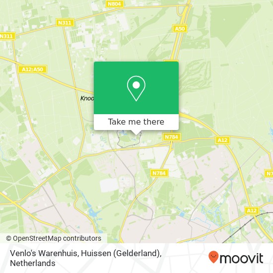 Venlo's Warenhuis, Huissen (Gelderland) kaart