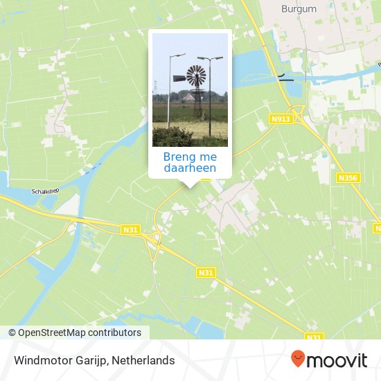 Windmotor Garijp kaart