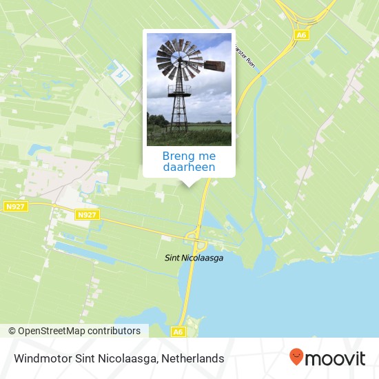 Windmotor Sint Nicolaasga kaart