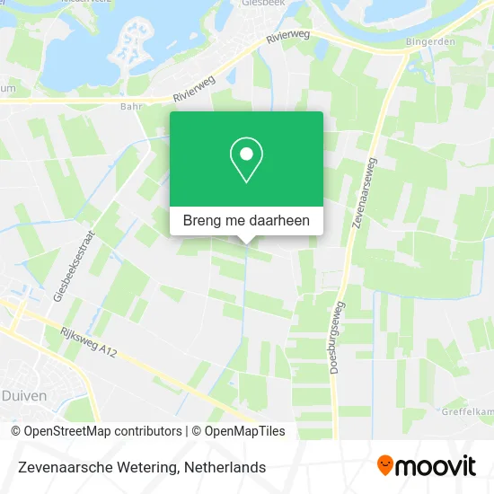 Zevenaarsche Wetering kaart