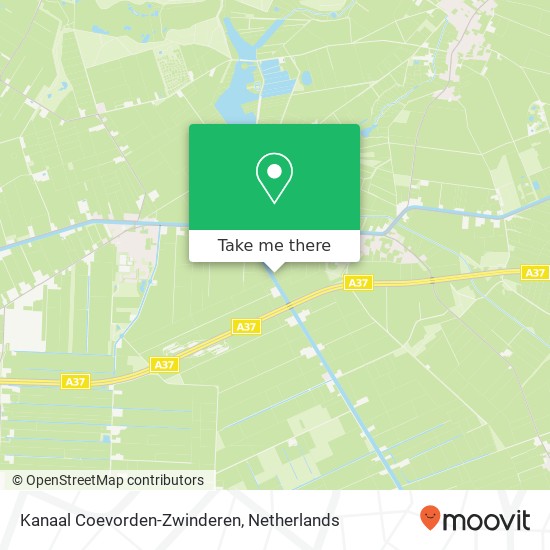 Kanaal Coevorden-Zwinderen kaart