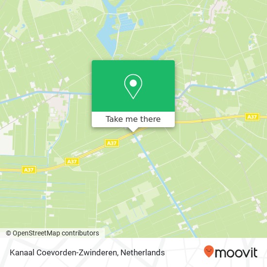 Kanaal Coevorden-Zwinderen kaart