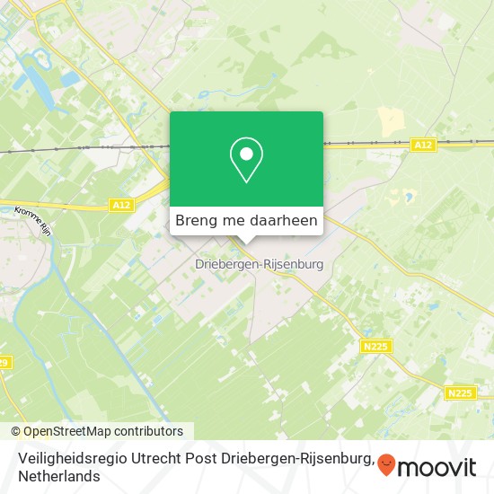 Veiligheidsregio Utrecht Post Driebergen-Rijsenburg kaart