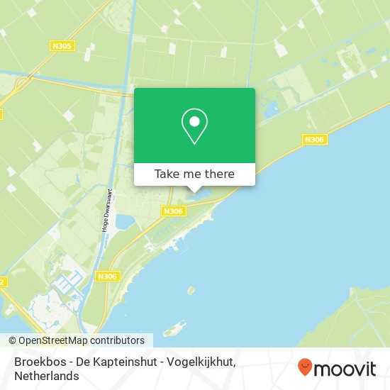 Broekbos - De Kapteinshut - Vogelkijkhut kaart