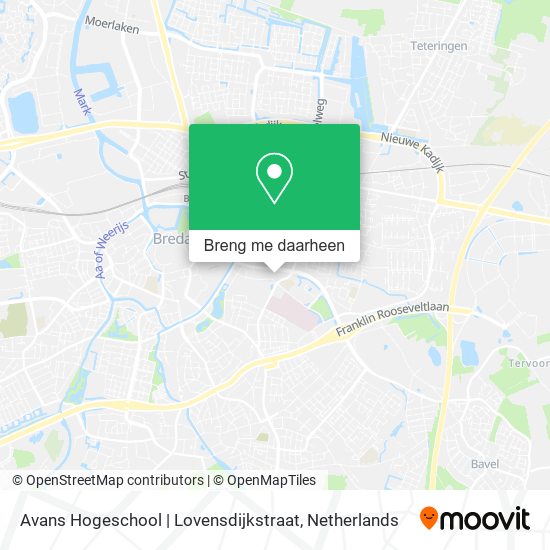 Avans Hogeschool | Lovensdijkstraat kaart