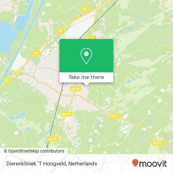 Dierenkliniek 'T Hoogveld kaart