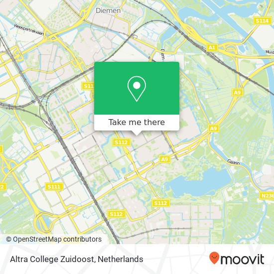 Altra College Zuidoost kaart