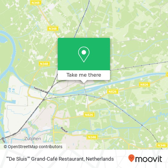 ""De Sluis"" Grand-Café Restaurant kaart