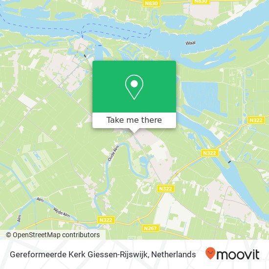 Gereformeerde Kerk Giessen-Rijswijk kaart