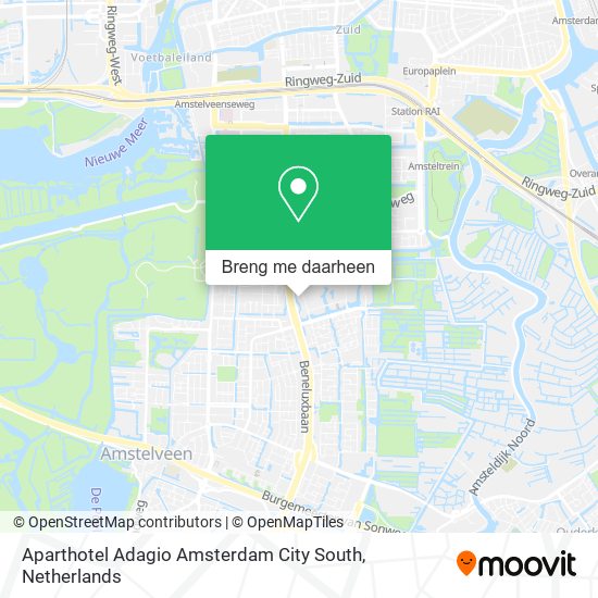 Aparthotel Adagio Amsterdam City South kaart