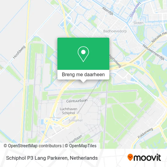 Schiphol P3 Lang Parkeren kaart
