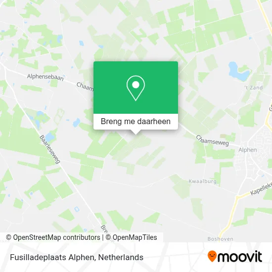 Fusilladeplaats Alphen kaart